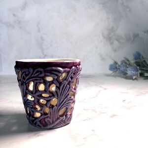 MATEUS Lace Collection Purple Tea Candle Holder. Handmade in Portugal.